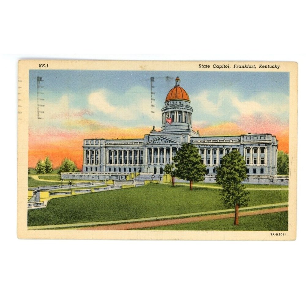Vintage Postcard State Capitol Frankfort Kentucky USA Travel Posted Stamped 1946